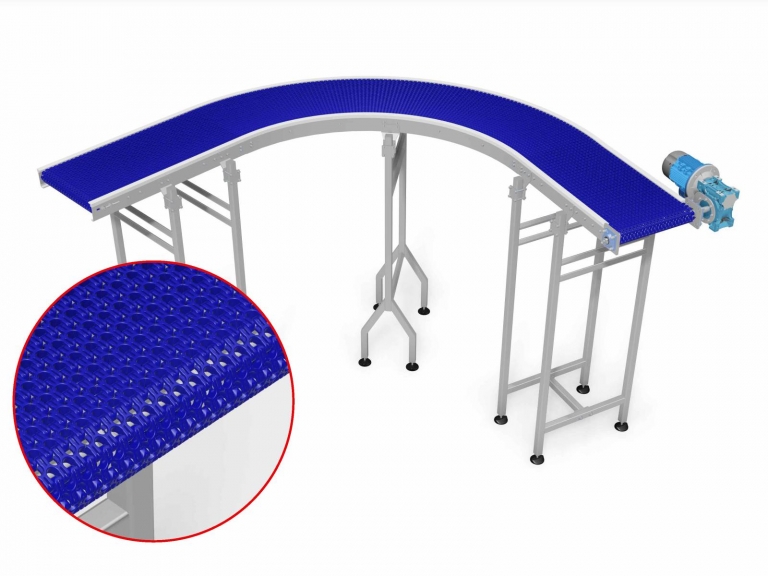 Modular Belt - Curved Conveyor - 90 degrees - Stainless Steel - Belt  conveyors - CITConveyors
