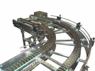 Steel Curved Conveyor - Transport Chain - For Crates