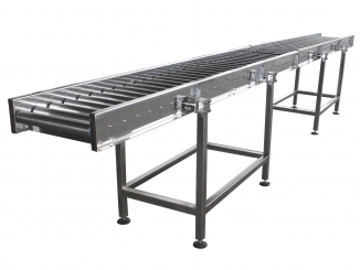 Stainless Steel Roller Conveyor - Fixed Sidewalls